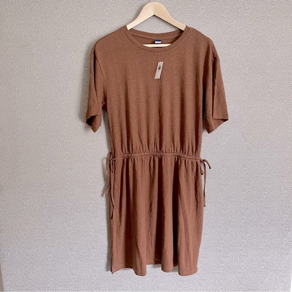 M 🆕 Old Navy Linen Drawstring Dress NWT - Picture 1 of 7
